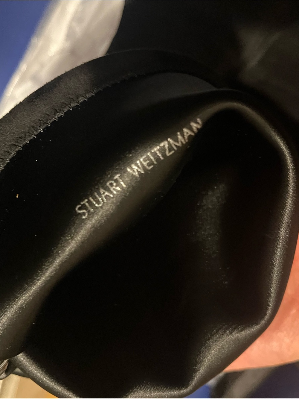 Stuart Weitzman Highland Black Over-the-Knee Suede Heeled Boots - Picture 7 of 9